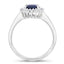1.73 Carat Blue Sapphire and Diamond 14K White Gold Engagement Ring