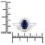 1.73 Carat Blue Sapphire and Diamond 14K White Gold Engagement Ring