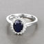 1.73 Carat Blue Sapphire and Diamond 14K White Gold Engagement Ring