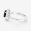 1.73 Carat Blue Sapphire and Diamond 14K White Gold Engagement Ring