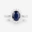 1.73 Carat Blue Sapphire and Diamond 14K White Gold Engagement Ring