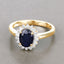 1.73 Carat Blue Sapphire and Diamond Halo Ring in 14K Gold