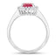 1.64 Carat Ruby and Diamond 14K White Gold Engagement Ring
