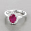1.64 Carat Ruby and Diamond 14K White Gold Engagement Ring