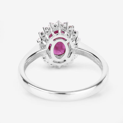 1.64 Carat Ruby and Diamond 14K White Gold Engagement Ring