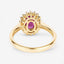Anillo Halo de Rubí y Diamantes de 1.64 Quilates en Oro Amarillo de 14K