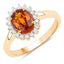 Anillo de 1.87 quilates de granate espessartita y diamante en oro amarillo de 14 quilates