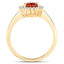 Anillo de 1.87 quilates de granate espessartita y diamante en oro amarillo de 14 quilates