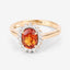 Anillo de 1.87 quilates de granate espessartita y diamante en oro amarillo de 14 quilates
