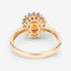 Anillo de 1.87 quilates de granate espessartita y diamante en oro amarillo de 14 quilates