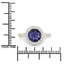 Bague en or jaune 14K avec iolite de 1,79 carat et diamants blancs