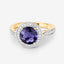 Bague en or jaune 14K avec iolite de 1,79 carat et diamants blancs