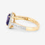 Bague en or jaune 14K avec iolite de 1,79 carat et diamants blancs
