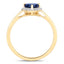 Bague de fiançailles en saphir bleu et diamant de 0,73 carat en or jaune 14K