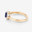 Bague de fiançailles en saphir bleu et diamant de 0,73 carat en or jaune 14K