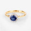 Bague de fiançailles en saphir bleu et diamant de 0,73 carat en or jaune 14K