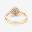 Bague de fiançailles en saphir bleu et diamant de 0,73 carat en or jaune 14K