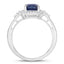 Anillo de Compromiso de Zafiro Azul y Diamante de 1.70 Quilates en Oro Blanco de 14K
