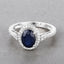 Anillo de Compromiso de Zafiro Azul y Diamante de 1.70 Quilates en Oro Blanco de 14K