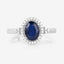 Anillo de Compromiso de Zafiro Azul y Diamante de 1.70 Quilates en Oro Blanco de 14K