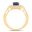Anillo de Compromiso de Zafiro Azul y Diamante de 1.70 Quilates en Oro Amarillo de 14K
