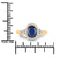 Anillo de Compromiso de Zafiro Azul y Diamante de 1.70 Quilates en Oro Amarillo de 14K