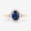 Anillo de Compromiso de Zafiro Azul y Diamante de 1.70 Quilates en Oro Amarillo de 14K