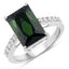 6.16 Carat Green Tourmaline & Diamond 14K White Gold Ring