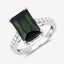 6.16 Carat Green Tourmaline & Diamond 14K White Gold Ring