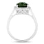 Bague de fiançailles en or blanc 14K avec tourmaline verte de 2,64 carats et diamants