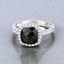 Bague de fiançailles en or blanc 14K avec tourmaline verte de 2,64 carats et diamants