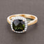 2.64 Carat Green Tourmaline & White Diamond 14K Yellow Gold Ring