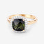 2.64 Carat Green Tourmaline & White Diamond 14K Yellow Gold Ring
