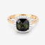 2.64 Carat Green Tourmaline & White Diamond 14K Yellow Gold Ring