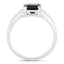 Anillo de 1.91 quilates de turmalina verde y diamante en oro blanco de 14 quilates