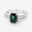 Anillo de 1.91 quilates de turmalina verde y diamante en oro blanco de 14 quilates
