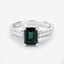 Anillo de 1.91 quilates de turmalina verde y diamante en oro blanco de 14 quilates