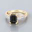 Anillo de 1.91 quilates de turmalina verde y diamante en oro amarillo de 14 quilates