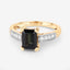 Anillo de 1.91 quilates de turmalina verde y diamante en oro amarillo de 14 quilates