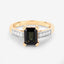 Anillo de 1.91 quilates de turmalina verde y diamante en oro amarillo de 14 quilates