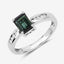 1.19 Carat Green Tourmaline & Diamond 14K White Gold Ring
