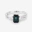 1.19 Carat Green Tourmaline & Diamond 14K White Gold Ring