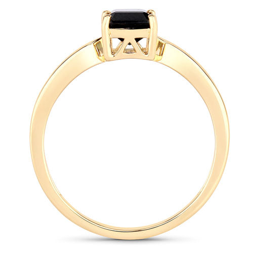 1.19 Carat Green Tourmaline & Diamond 14K Yellow Gold Ring
