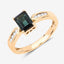 1.19 Carat Green Tourmaline & Diamond 14K Yellow Gold Ring
