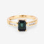 1.19 Carat Green Tourmaline & Diamond 14K Yellow Gold Ring