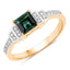 Anillo de 0.72 quilates de turmalina verde y diamante blanco en oro amarillo de 14 quilates