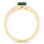 Anillo de 0.72 quilates de turmalina verde y diamante blanco en oro amarillo de 14 quilates