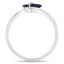 Bague de fiançailles en saphir bleu de 0,26 carat en argent sterling .925