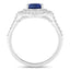 Anillo de Compromiso de Zafiro Azul y Diamante de 1.96 Quilates en Oro Blanco de 18K