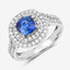 Anillo de Compromiso de Zafiro Azul y Diamante de 1.96 Quilates en Oro Blanco de 18K